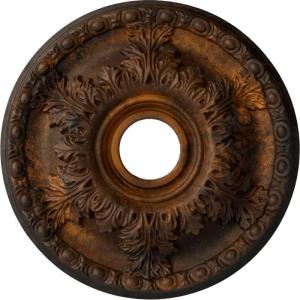 imageEkena Millwork CM18GA 18Inch OD x 3 12Inch ID x 1 34Inch Granada Ceiling MedallionRust Metallic Series
