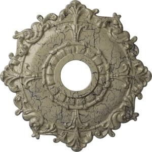 imageEkena Millwork CM18RL 18Inch OD x 3 12Inch ID x 1 12Inch Riley Ceiling MedallionCastle Stone Crackle Flat Finish