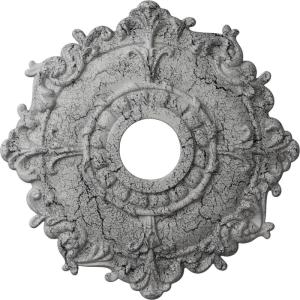 imageEkena Millwork CM18RL 18Inch OD x 3 12Inch ID x 1 12Inch Riley Ceiling MedallionUltra Pure White Crackle Flat Finish