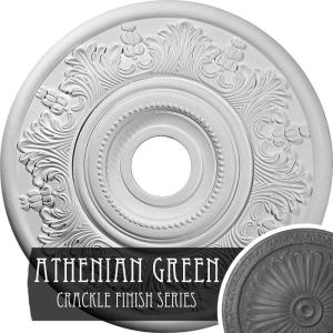 imageEkena Millwork CM20VI 20Inch OD x 3 12Inch ID x 1 12Inch P Vienna Ceiling MedallionAthenian Green Crackle Flat Finish