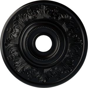 imageEkena Millwork CM20VI 20Inch OD x 3 12Inch ID x 1 12Inch P Vienna Ceiling MedallionJet Black Flat Finish