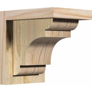 imageEkena Millwork COR06X08X08NEB01RWR 6quotW x 8quotD x 8quotH New Brighton Rough Sawn Corbel wBackplate Western Red Cedar4W Douglas Fir Rough Sawn