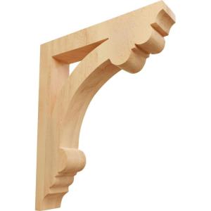 imageEkena Millwork CORW02X08X09ELRW Small Ellis Wood Corbels 1 12quotW x 7 12quotD x 9quotH RubberwoodRed Oak