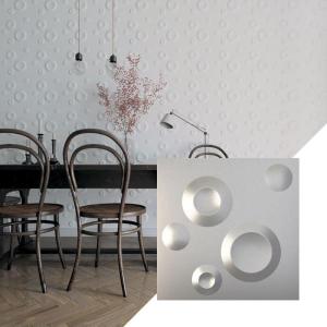 imageEkena Millwork WP12X12COWH 11 78quotW x 11 78quotH Cole EnduraWall Decorative 3D Wall Panel Covers 098 Sq Ft  WhiteMetallic Dark Steel