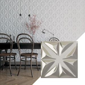 imageEkena Millwork WP12X12HEWH 11 78quotW x 11 78quotH Helene EnduraWall Decorative 3D Wall Panel Covers 098 Sq Ft  WhiteBright Chrome