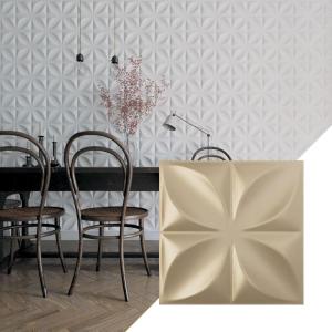 imageEkena Millwork WP12X12HEWH 11 78quotW x 11 78quotH Helene EnduraWall Decorative 3D Wall Panel Covers 098 Sq Ft  WhiteMetallic Champagne Mist
