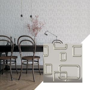 imageEkena Millwork WP12X12OSWH 11 78quotW x 11 78quotH Oslo EnduraWall Decorative 3D Wall Panel Covers 098 Sq FtBright Chrome