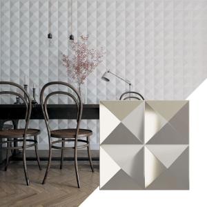 imageEkena Millwork WP12X12TIWH 11 78quotW x 11 78quotH Tirana EnduraWall Decorative 3D Wall Panel Covers 098 Sq Ft WhiteBright Chrome
