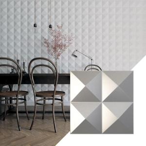 imageEkena Millwork WP12X12TIWH 11 78quotW x 11 78quotH Tirana EnduraWall Decorative 3D Wall Panel Covers 098 Sq Ft WhiteDark Steel