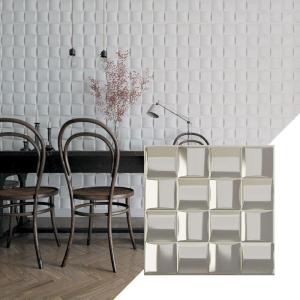 imageEkena Millwork WP20X20BAWH 19 58quotW x 19 58quotH Baile EnduraWall Decorative 3D Wall Panel Covers 267 Sq FtBright Chrome
