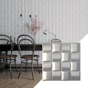 imageEkena Millwork WP20X20BAWH 19 58quotW x 19 58quotH Baile EnduraWall Decorative 3D Wall Panel Covers 267 Sq FtDark Steel