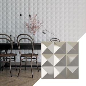 imageEkena Millwork WP20X20BEWH 19 58quotW x 19 58quotH Benson EnduraWall Decorative 3D Wall Panel Covers 267 Sq FtBright Coat Chrome