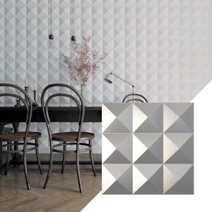 imageEkena Millwork WP20X20BEWH 19 58quotW x 19 58quotH Benson EnduraWall Decorative 3D Wall Panel Covers 267 Sq FtMetallic Dark Steel
