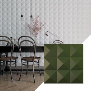 imageEkena Millwork WP20X20BEWH 19 58quotW x 19 58quotH Benson EnduraWall Decorative 3D Wall Panel Covers 267 Sq FtUltraCover Satin Canyon Green