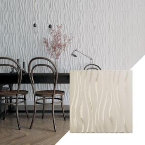 imageEkena Millwork WP20X20LEWH 19 58quotW x 19 58quotH Leandros EnduraWall Decorative 3D Wall Panel Covers 267 Sq Ft  WhiteMetalic Pearl Mist