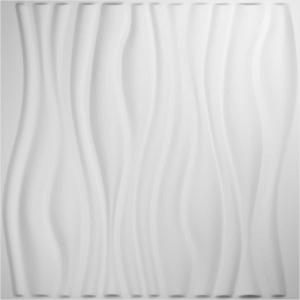 imageEkena Millwork WP20X20LEWH 19 58quotW x 19 58quotH Leandros EnduraWall Decorative 3D Wall Panel Covers 267 Sq Ft  WhiteWhite