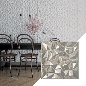 imageEkena Millwork WP20X20LTWH 19 58quotW x 19 58quotH Leto EnduraWall Decorative 3D Wall Panel Covers 267 Sq FtBright Chrome