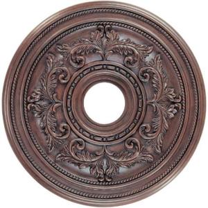 imageLivex Lighting 820065 Ceiling Medallion Hand Applied Vintage Gold Leaf with Gilded Accents 22kquotDx15quotHHand Applied Imperial Bronze