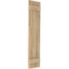 image10 12quotW x 36quotH Americraft Three Board 2 Batten Exterior Real Wood Joined BoardnBatten Shutters Per Pair Unfinished