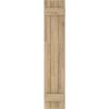 image10 12quotW x 36quotH Americraft Three Board 2 Batten Exterior Real Wood Joined BoardnBatten Shutters Per Pair Unfinished