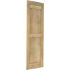 image12quotW x 35quotH Americraft Two Equal Flat Panel Exterior Real Wood Shutters Per Pair Unfinished