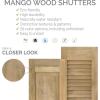 image12quotW x 35quotH Americraft Two Equal Flat Panel Exterior Real Wood Shutters Per Pair Unfinished
