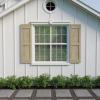image12quotW x 35quotH Americraft Two Equal Flat Panel Exterior Real Wood Shutters Per Pair Unfinished