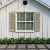 image12quotW x 35quotH Americraft Two Equal Louver Exterior Real Wood Shutters Per Pair Unfinished