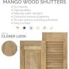 image12quotW x 35quotH Americraft Two Equal Raised Panel Exterior Real Wood Shutters Per Pair Unfinished