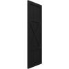 image15quotW x 36quotH True Fit PVC Center XBoard Farmhouse Fixed Mount Shutters Black Per Pair  Hardware Not Included