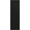 image15quotW x 36quotH True Fit PVC Center XBoard Farmhouse Fixed Mount Shutters Black Per Pair  Hardware Not Included