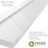 image15quotW x 36quotH True Fit PVC Single Panel Herringbone Modern Style Fixed Mount Shutters Black Per Pair  Hardware Not Included