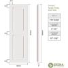 image15quotW x 36quotH True Fit PVC Two Equal Raised Panel Shutters Hailstorm Gray Per Pair  Hardware Not Included