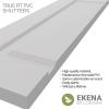 image15quotW x 36quotH True Fit PVC Two Equal Raised Panel Shutters Hailstorm Gray Per Pair  Hardware Not Included