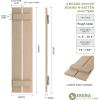 imageEkena Millwork 11 12quotW x 62quotH Rustic Two Board Spaced BoardnBatten Rough Cedar Faux Wood Shutters Per Pair Primed Tan