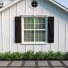 imageEkena Millwork 11quotW x 66quotH Rustic Two Board Joined BoardnBatten Rough Cedar Faux Wood Shutters wZBoard Per Pair Primed TanRough Cedar