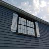 imageEkena Millwork 11quotW x 66quotH Rustic Two Board Joined BoardnBatten Rough Cedar Faux Wood Shutters wZBoard Per Pair Primed TanRough Sawn
