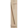 imageEkena Millwork 11quotW x 66quotH Rustic Two Board Joined BoardnBatten Rough Cedar Faux Wood Shutters wZBoard Per Pair Primed TanRough Sawn
