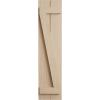 imageEkena Millwork 11quotW x 66quotH Rustic Two Board Joined BoardnBatten Rough Cedar Faux Wood Shutters wZBoard Per Pair Primed TanSandblasted