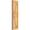 imageEkena Millwork RBF06Z11X038RWR TimberCraft Two 5 38quot Boards Framed BoardnBatten wZBar Rustic Wood Shutters Per Pair 10 34quotW x 38quotH Rough Sawn Western Red Cedar