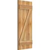 imageEkena Millwork RBJ06Z16X039RWR TimberCraft Three 5 38quot Boards Joined BoardnBatten wZBar Rustic Wood Shutters Per Pair 16 18quotW x 39quotH Rough Sawn Western Red Cedar