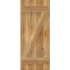 imageEkena Millwork RBJ06Z16X039RWR TimberCraft Three 5 38quot Boards Joined BoardnBatten wZBar Rustic Wood Shutters Per Pair 16 18quotW x 39quotH Rough Sawn Western Red Cedar