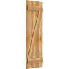 imageEkena Millwork RBJ06Z16X047RWR TimberCraft Three 5 38quot Boards Joined BoardnBatten wZBar Rustic Wood Shutters Per Pair 16 18quotW x 47quotH Rough Sawn Western Red Cedar