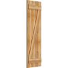 imageEkena Millwork RBJ06Z16X054RWR TimberCraft Three 5 38quot Boards Joined BoardnBatten wZBar Rustic Wood Shutters Per Pair 16 18quotW x 54quotH Rough Sawn Western Red Cedar