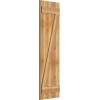 imageEkena Millwork RBJ06Z16X055RWR TimberCraft Three 5 38quot Boards Joined BoardnBatten wZBar Rustic Wood Shutters Per Pair 16 18quotW x 55quotH Rough Sawn Western Red Cedar