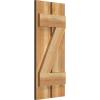 imageEkena Millwork RBS06Z11X026RWR TimberCraft Two 5 38quot Boards Spaced BoardnBatten wZBar Rustic Wood Shutters Per Pair 11 14quotW x 26quotH Rough Sawn Western Red Cedar