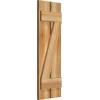 imageEkena Millwork RBS06Z11X033RWR TimberCraft Two 5 38quot Boards Spaced BoardnBatten wZBar Rustic Wood Shutters Per Pair 11 14quotW x 33quotH Rough Sawn Western Red Cedar