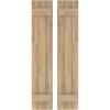 image10 12quotW x 36quotH Americraft Three Board 2 Batten Exterior Real Wood Joined BoardnBatten Shutters Per Pair Unfinished