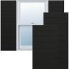 image15quotW x 36quotH True Fit PVC Horizontal Slat Modern Style Fixed Mount Shutters Black Per Pair  Hardware Not Included