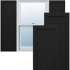 image15quotW x 36quotH True Fit PVC Single Panel Herringbone Modern Style Fixed Mount Shutters Black Per Pair  Hardware Not Included